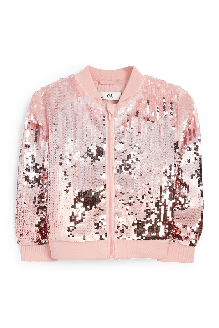 C&A Pailletten-Blouson, Rosa, Größe: 98