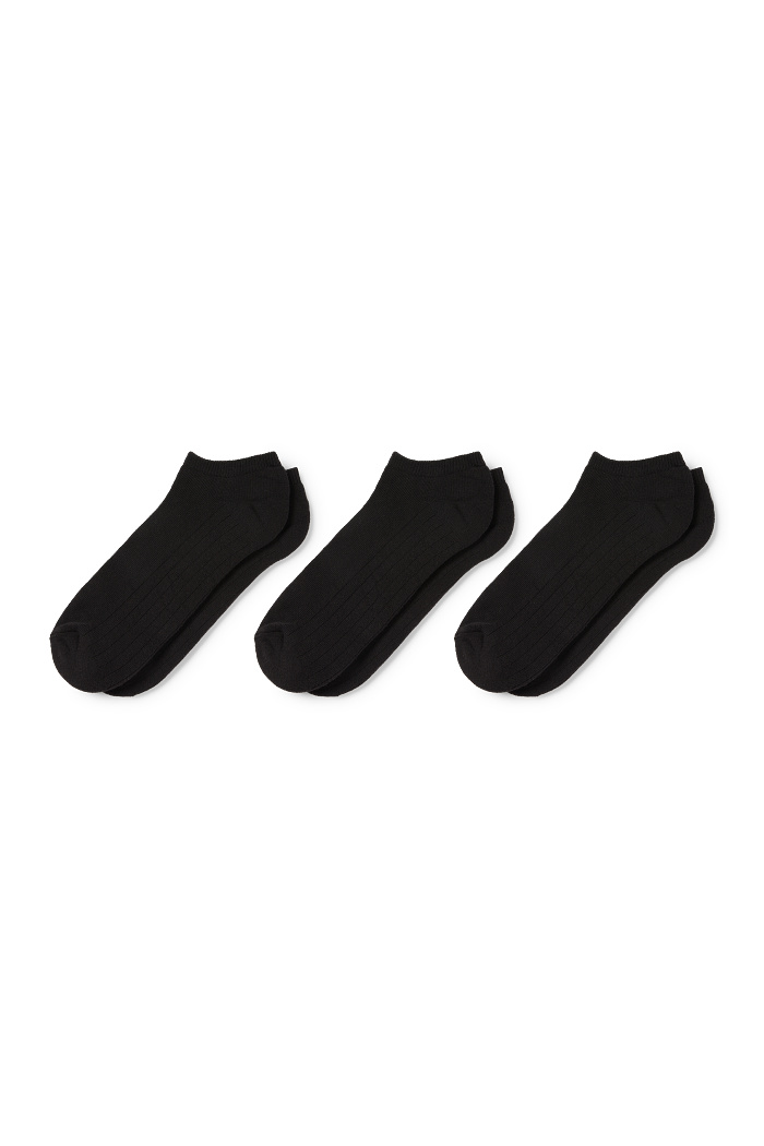 C&A Multipack 3er-Sneakersocken, Schwarz, Größe: 39-42