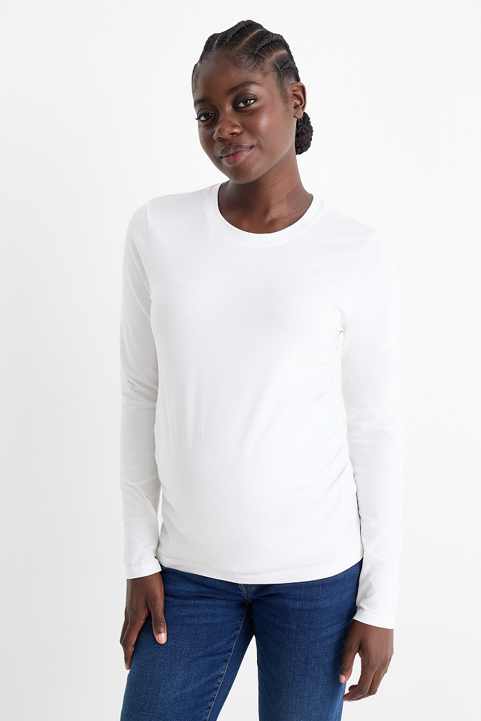 C&A Multipack 2er-Umstands-Langarmshirt, Schwarz, Größe: XS