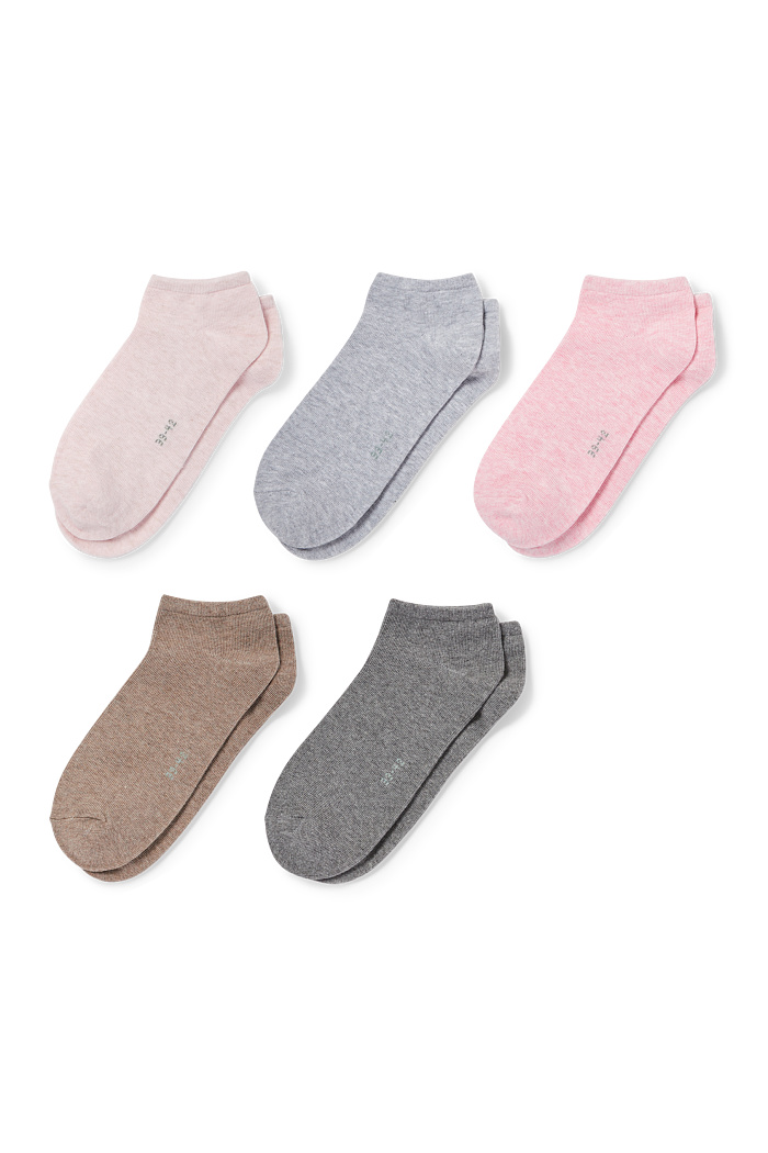 C&A Multipack 5er-Sneakersocken, Rosa, Größe: 35-38