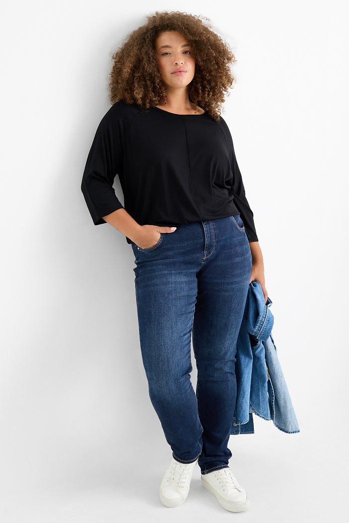 C&A Slim Jeans-Mid Waist-Shaping-Jeans-LYCRA , Blau, Größe: 46