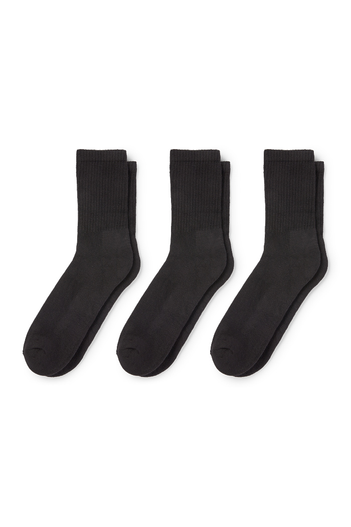 C&A Multipack 3er-Tennissocken, Schwarz, Größe: 39-42