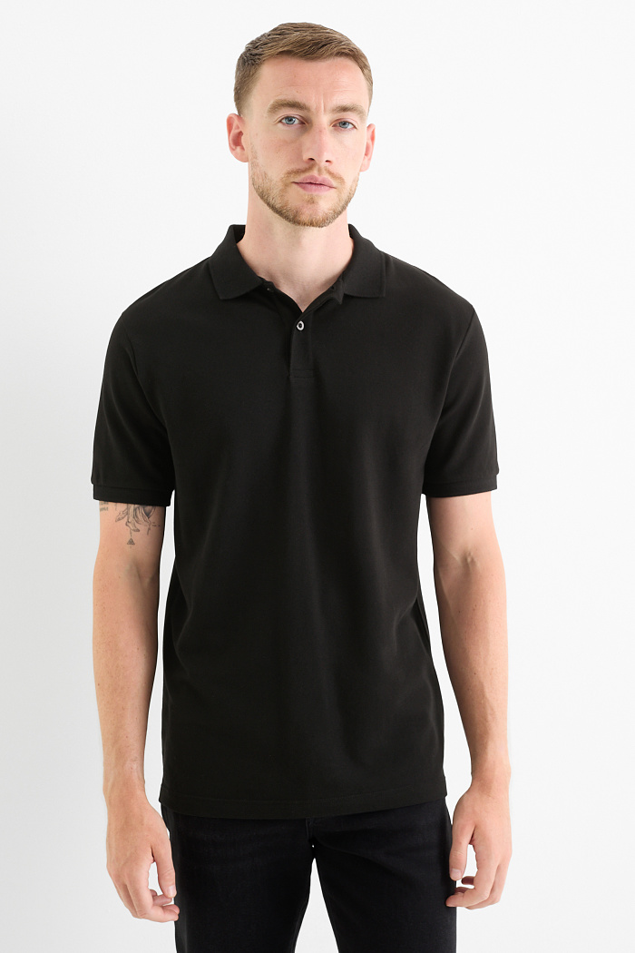 C&A Poloshirt-Regular Fit, Schwarz, Größe: S