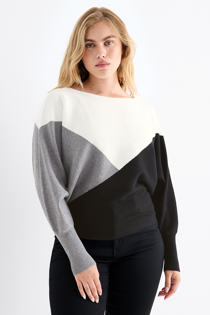 C&A Pullover-gerippt, Schwarz, Größe: XS