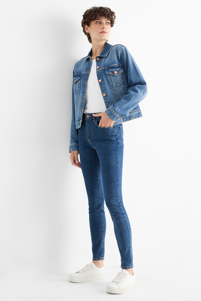 C&A Multipack 2er-Jegging Jeans-High Waist, Blau, Größe: 48