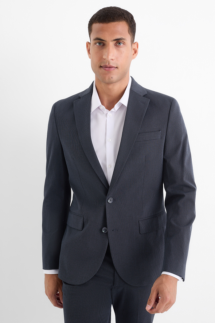 C&A Sakko-Slim Fit-Flex-LYCRA -gestreift, Blau, Größe: 52
