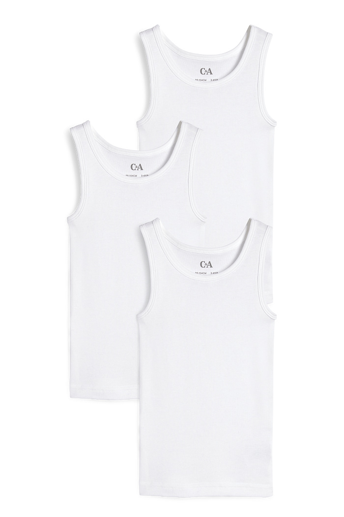 C&A Multipack 3er-Singlet, Weiß, Größe: 170-176