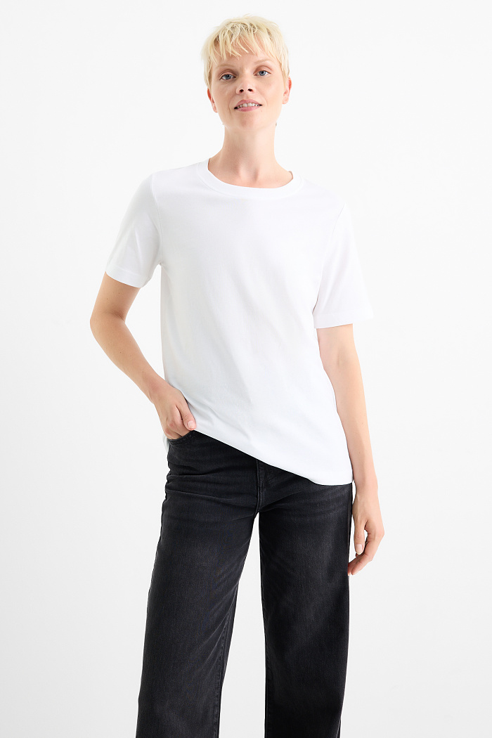 C&A T-Shirt-Regular Fit, Weiß, Größe: L