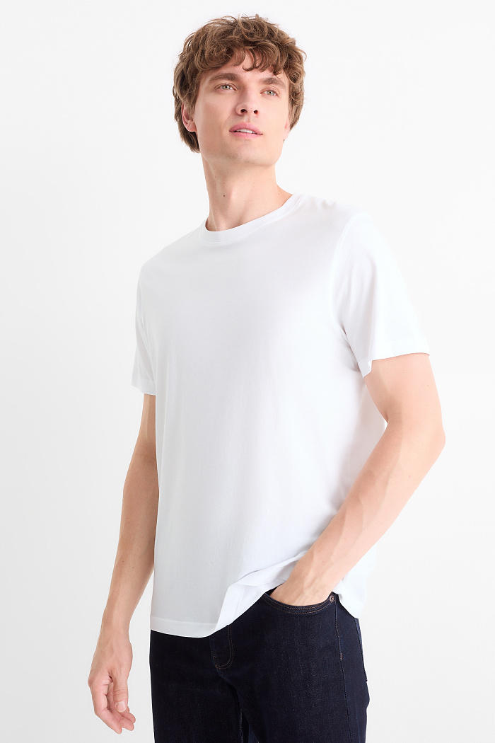 C&A T-Shirt-Regular Fit, Weiß, Größe: L