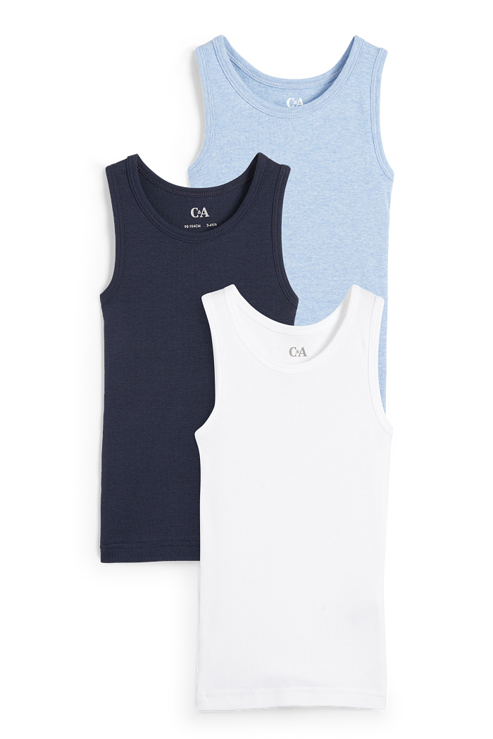 C&A Multipack 3er-Singlet, Blau, Größe: 158-164