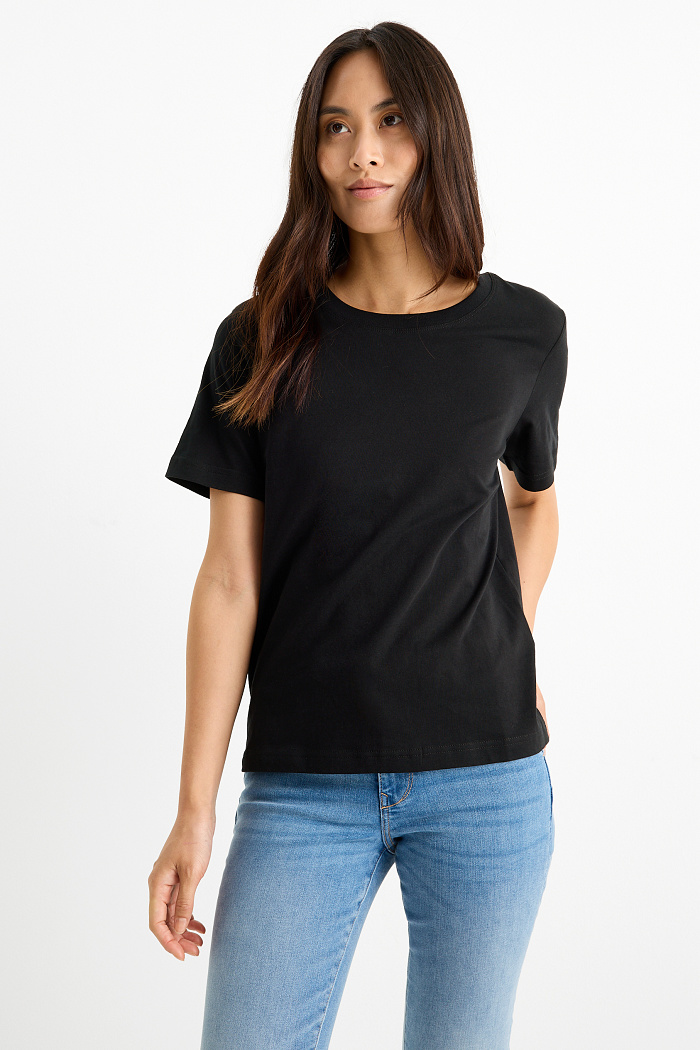 C&A T-Shirt-Regular Fit, Schwarz, Größe: M