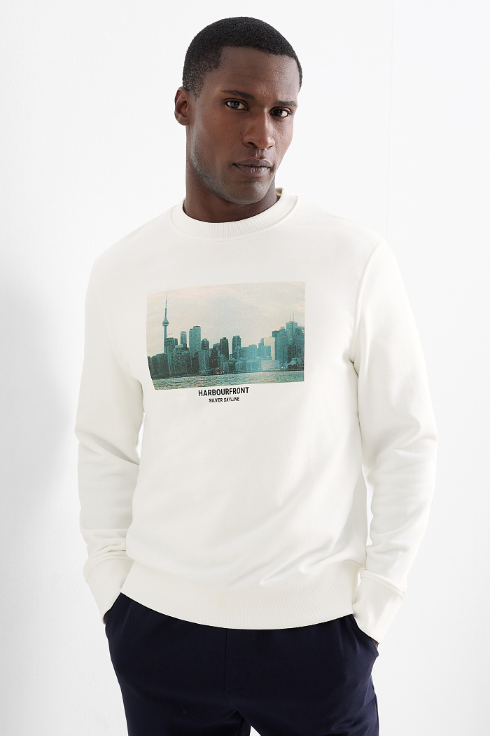 C&A Sweatshirt, Weiß, Größe: 2XL