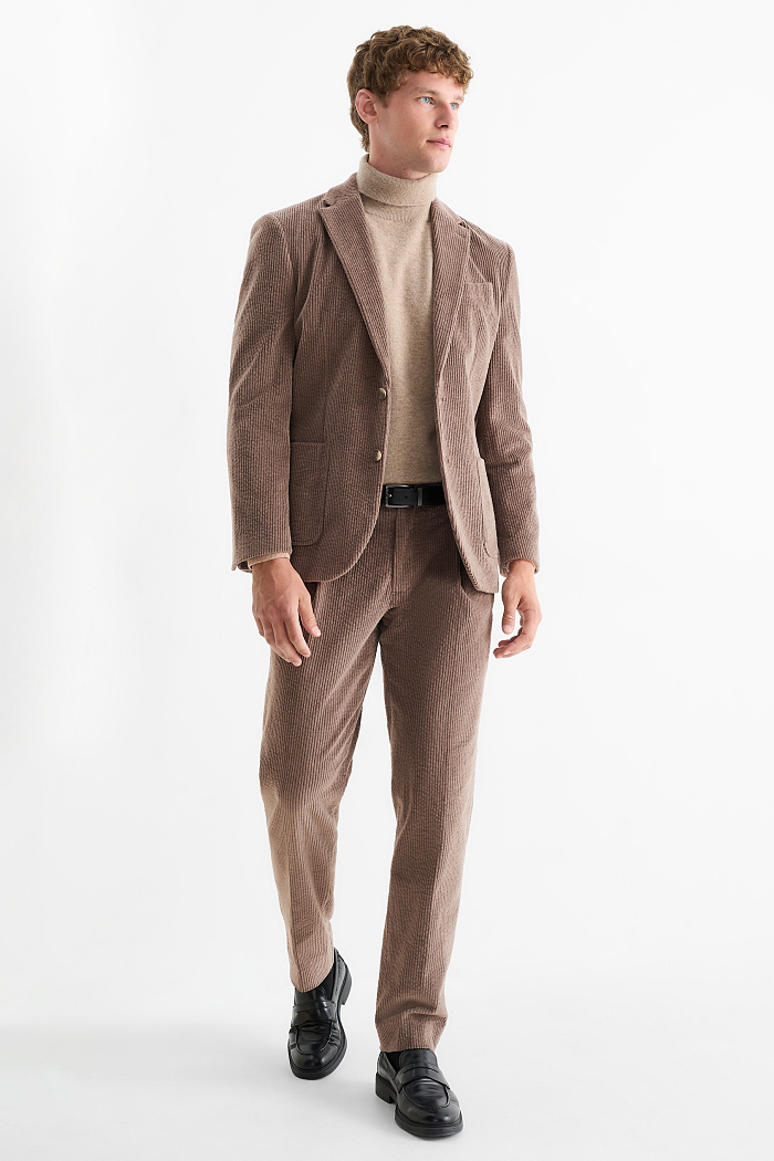 C&A Cord-Hose-Regular Fit-Stretch, Braun, Größe: 2XL