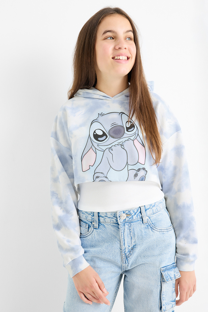 C&A Lilo & Stitch-Set-Hoodie und Top-2 teilig, Weiß, Größe: 176