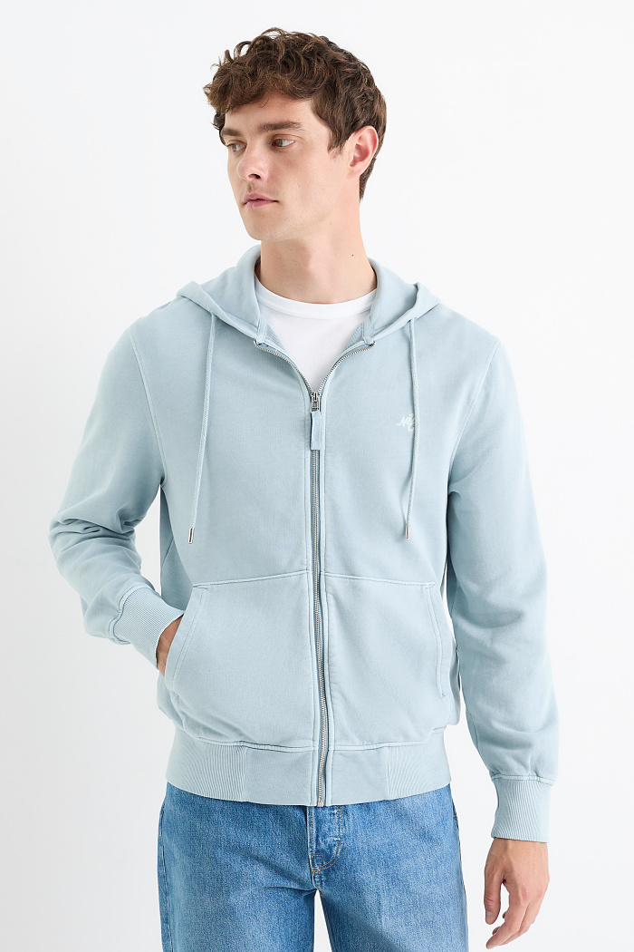 C&A Sweatjacke mit Kapuze, Blau, Größe: 2XL