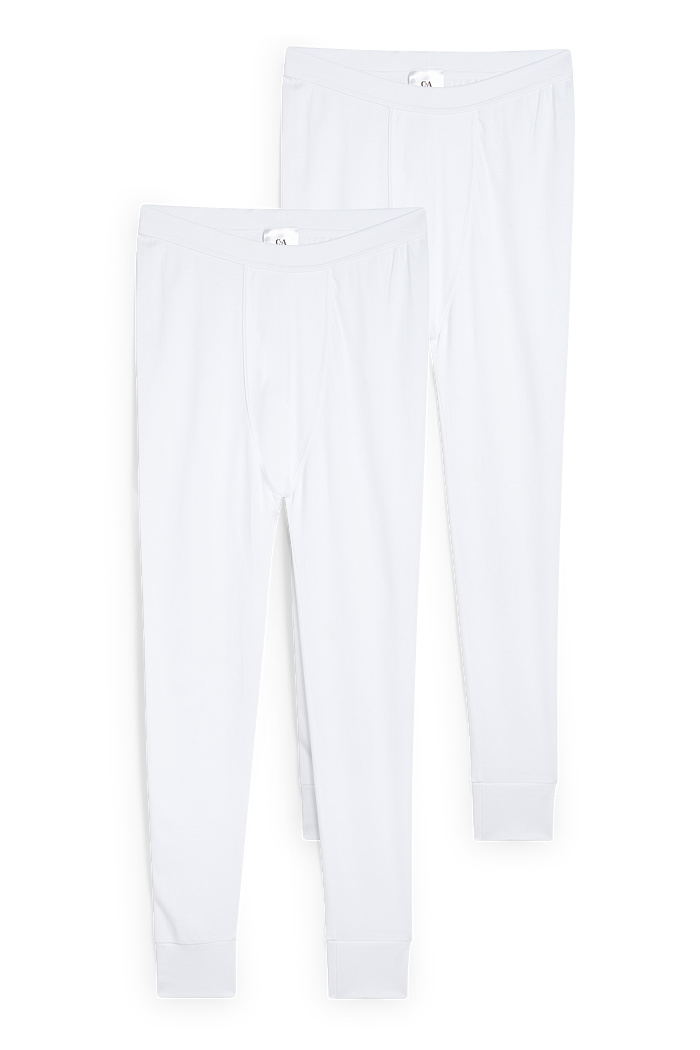C&A Multipack 2er-Lange Unterhose-Feinripp, Weiß, Größe: S
