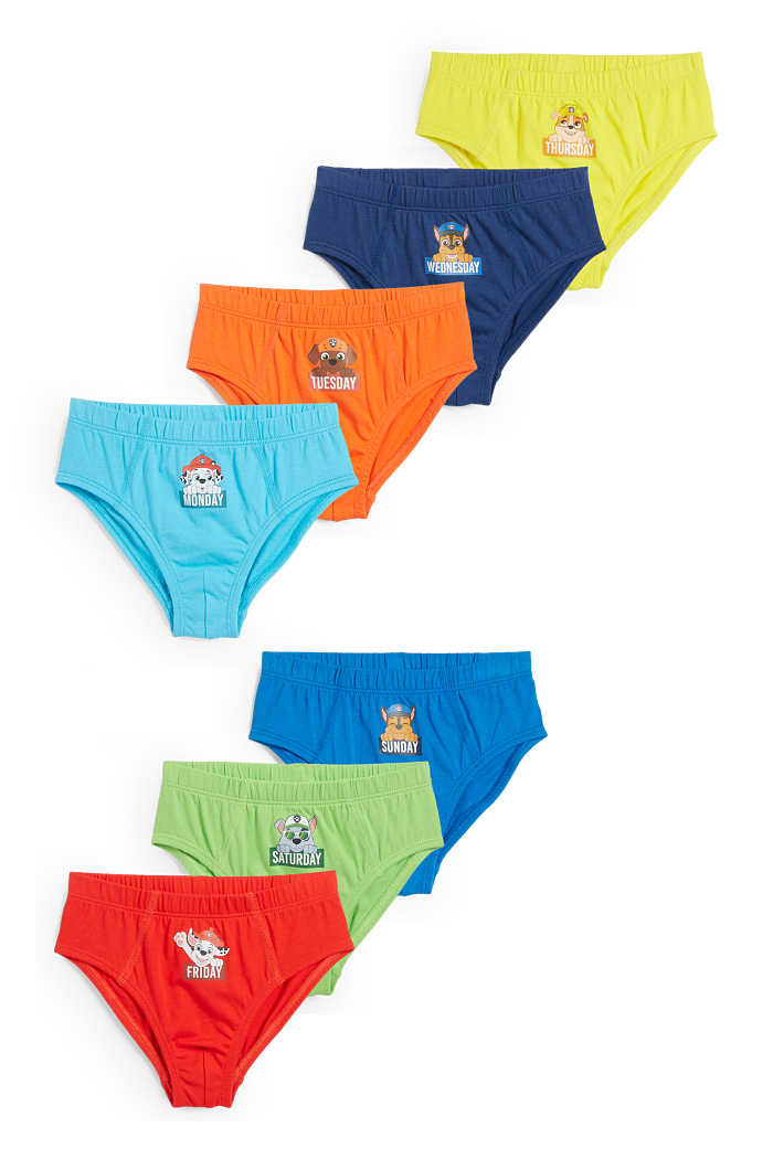 C&A Multipack 7er-PAW Patrol-Chase, Marshall, Rubble-Slip, Blau, Größe: 110-116