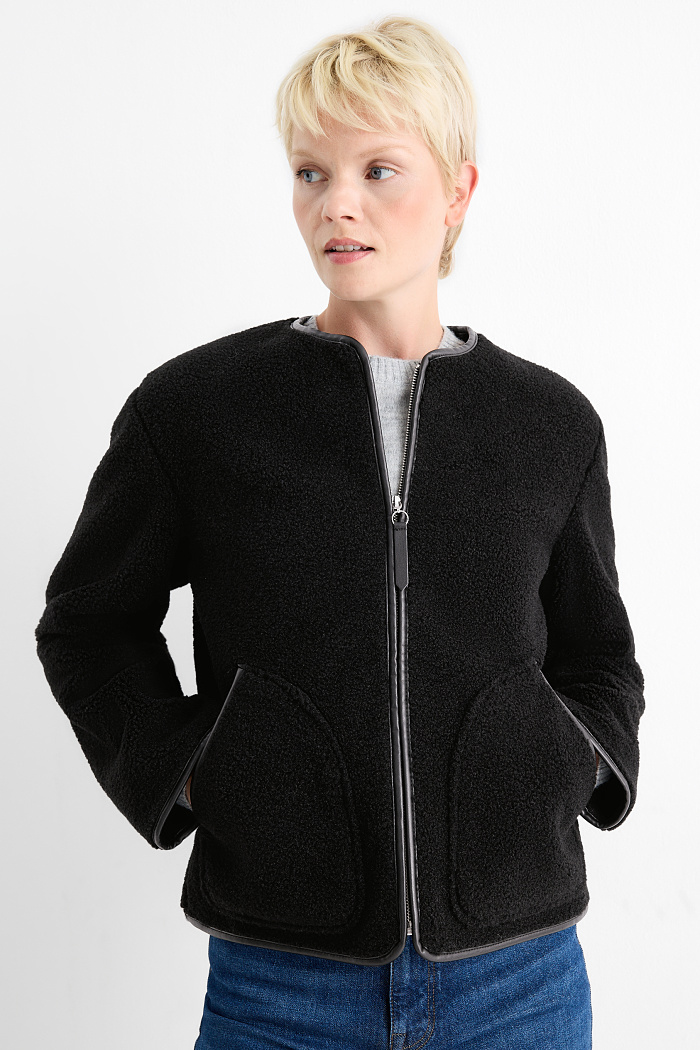C&A Teddy-Jacke, Schwarz, Größe: L