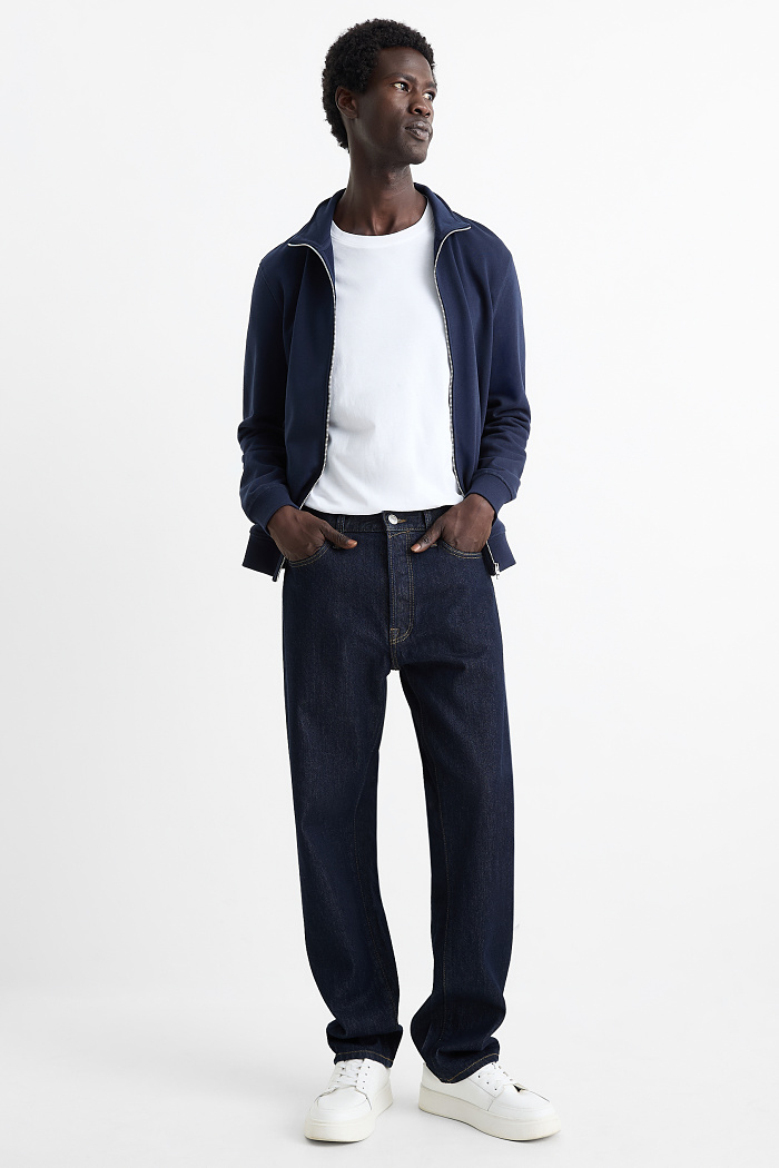 C&A Regular Jeans mit Knopfleiste, Blau, Größe: W42 L32