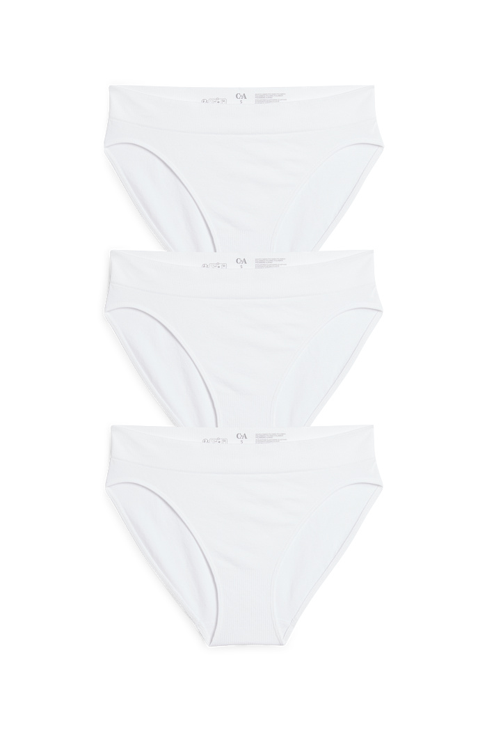 C&A Multipack 3er-Slip-seamless, Weiß, Größe: M