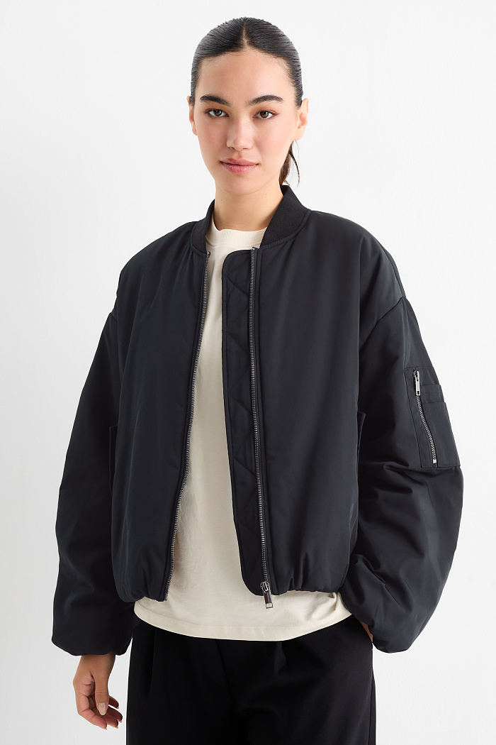 C&A Bomberjacke, Schwarz, Größe: L