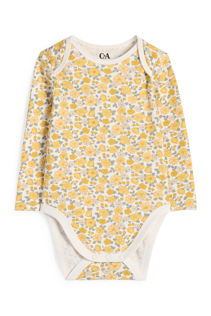 C&A Blümchen-Baby-Body, Weiß, Größe: 62