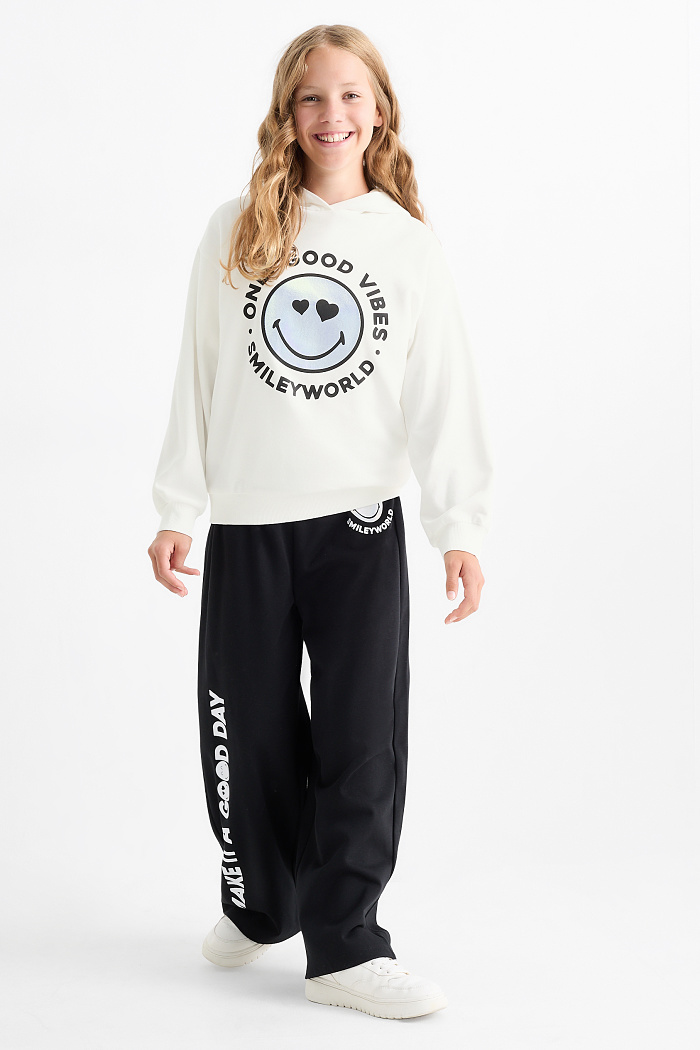 C&A SmileyWorld -Set-Hoodie und Jogginghose-2 teilig, Schwarz, Größe: 128