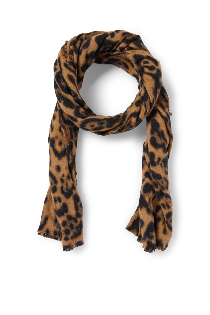 C&A Schal-Leo-Print, Schwarz, Größe: 1 size