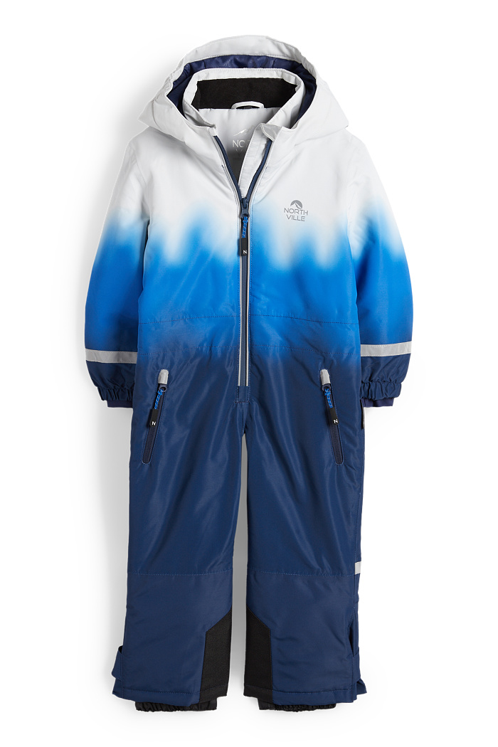 C&A Skianzug mit Kapuze-wasserdicht-gemustert, Blau, Größe: 98