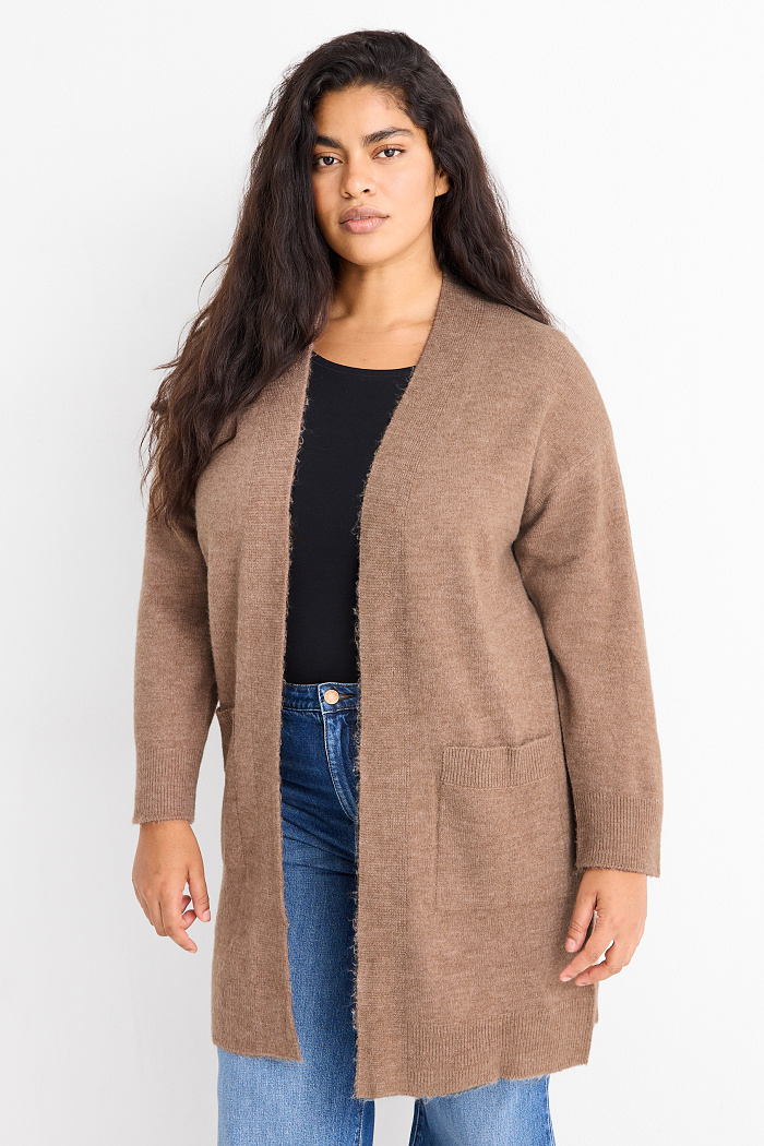 C&A Lange Strickjacke, Beige, Größe: S