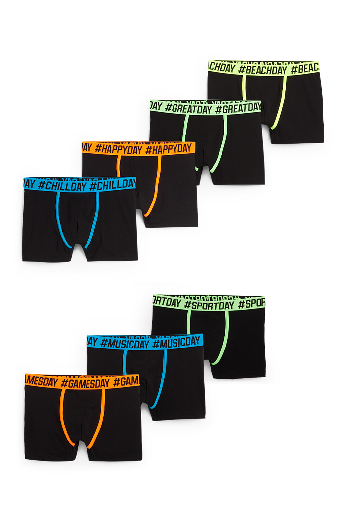C&A Multipack 7er-Boxershorts, Schwarz, Größe: 134-140