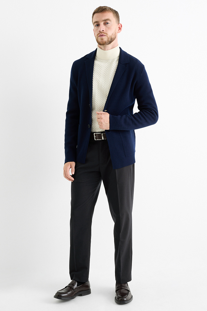 C&A Flanell-Chino-Tapered Fit, Grau, Größe: W32 L32