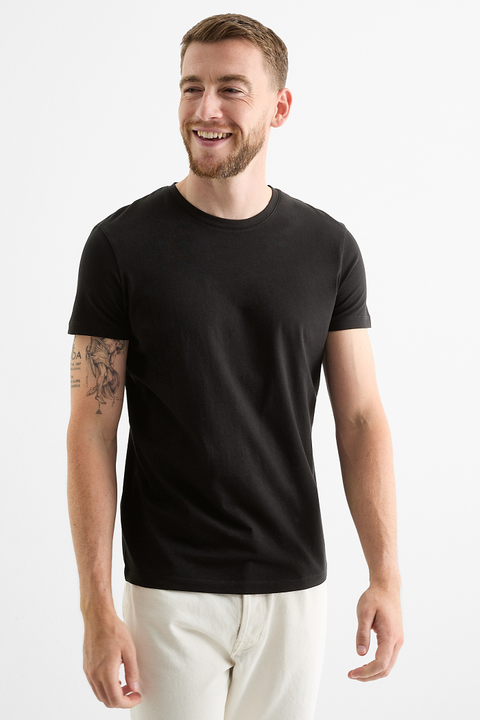 C&A T-Shirt-Slim Fit-Flex, Schwarz, Größe: M