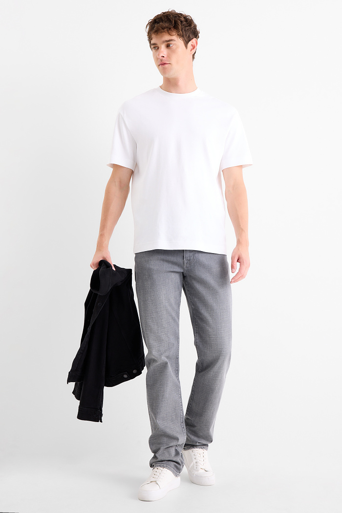 C&A Straight Jeans, Grau, Größe: W32 L34