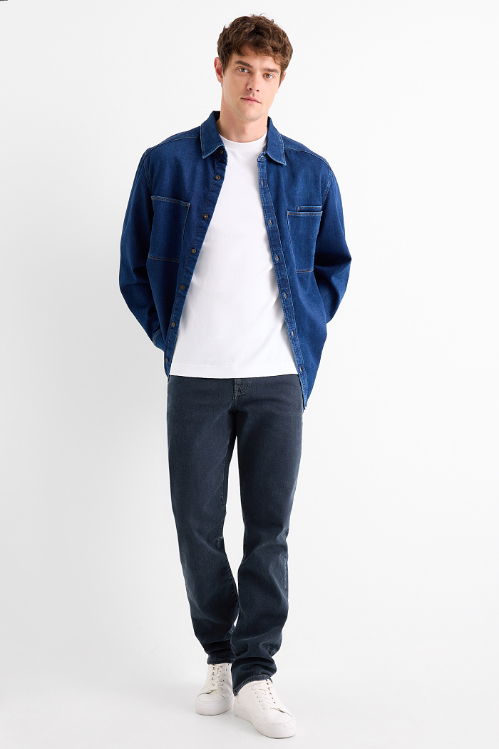 C&A Straight Jeans-LYCRA , Blau, Größe: W38 L32