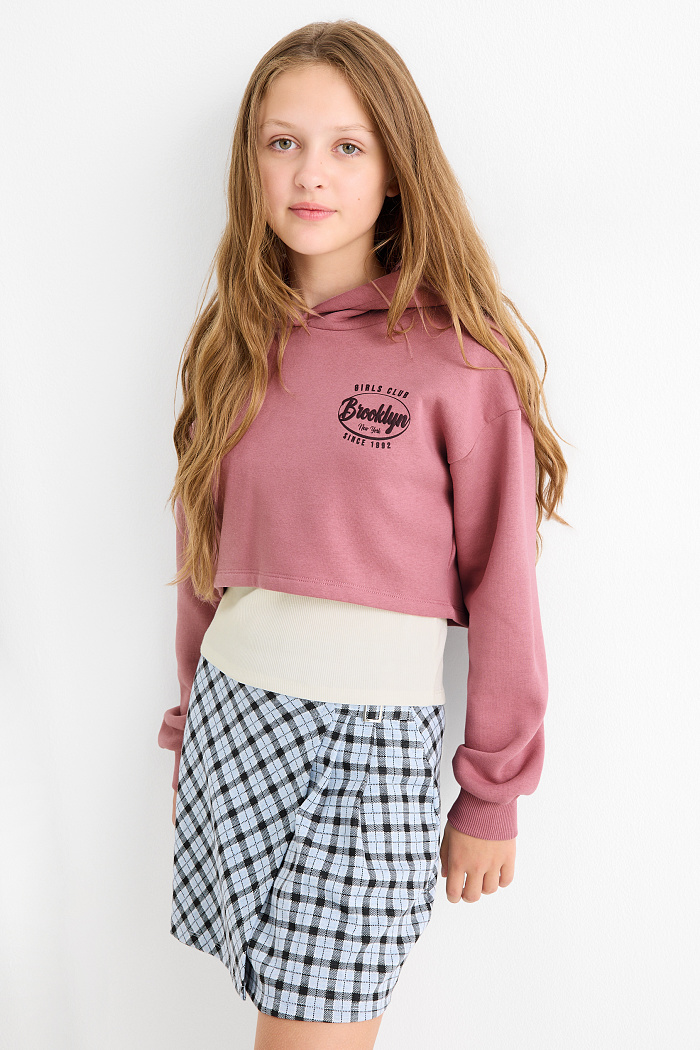 C&A Brooklyn-Set-Hoodie und Top-2 teilig, Rosa, Größe: 152