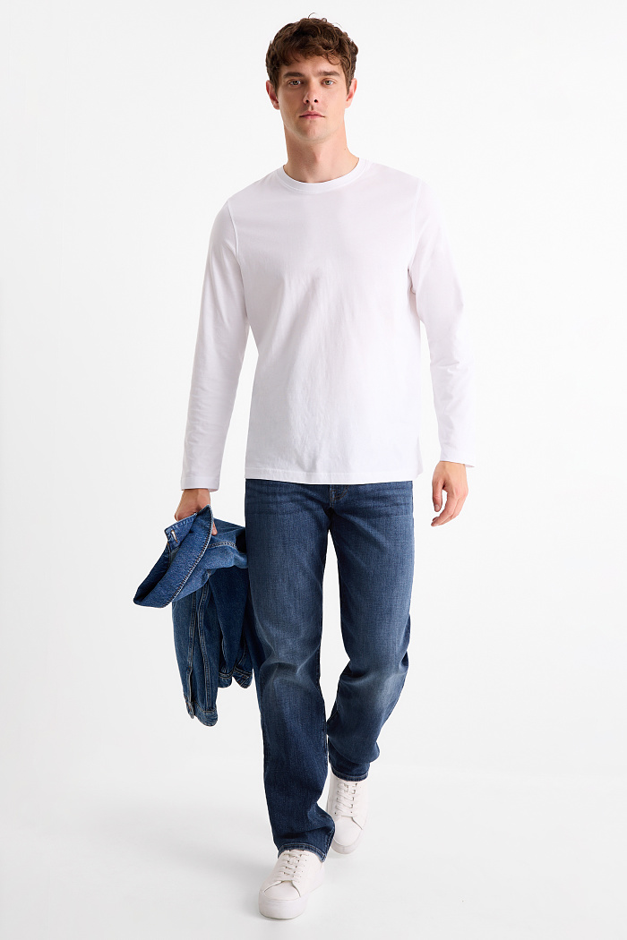 C&A Straight Jeans-LYCRA , Blau, Größe: W34 L36