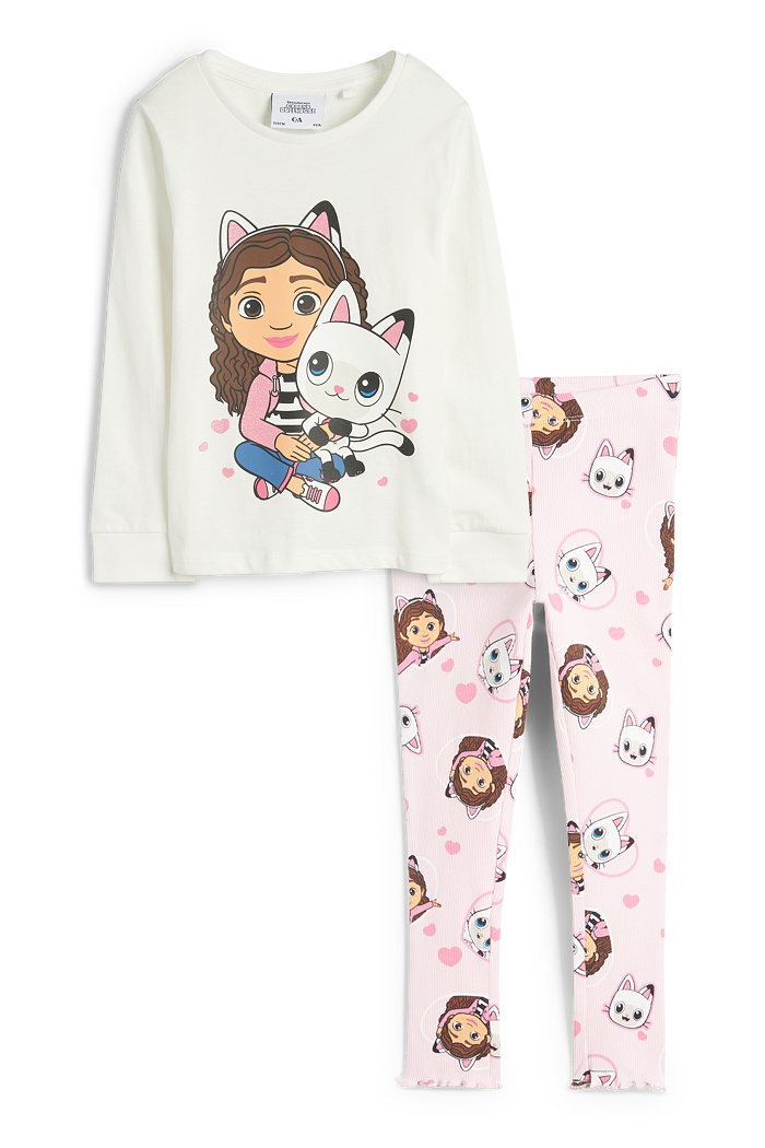 C&A Gabby's Dollhouse-Pyjama-2 teilig, Weiß, Größe: 98