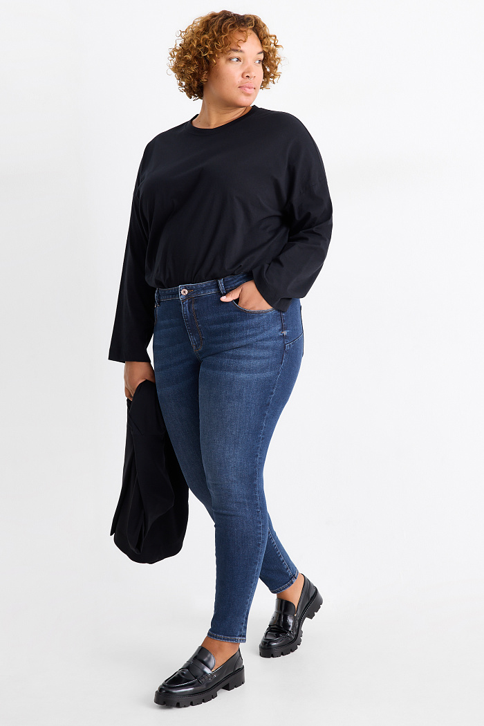 C&A Skinny Jeans-Mid Waist-Shaping-Jeans-LYCRA , Blau, Größe: 50