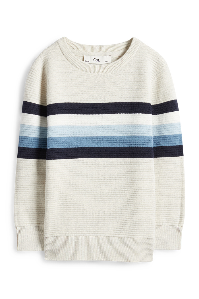 C&A Pullover-gerippt-gestreift, Weiß, Größe: 104