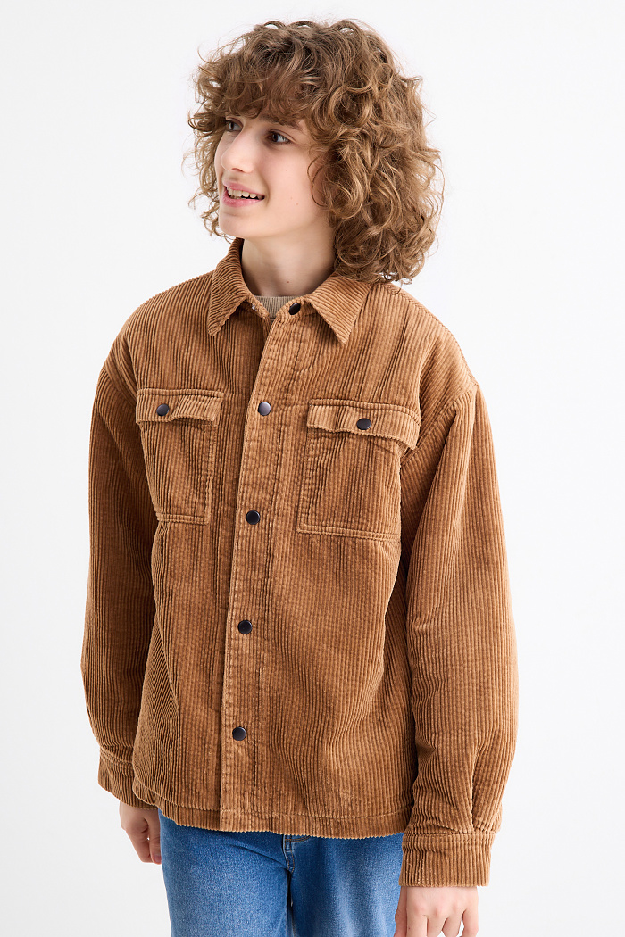 C&A Cord-Hemdjacke, Beige, Größe: 146
