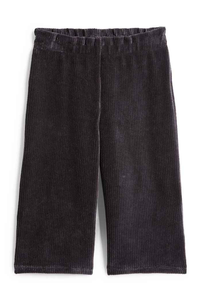 C&A Samt-Hose-gerippt, Schwarz, Größe: 122