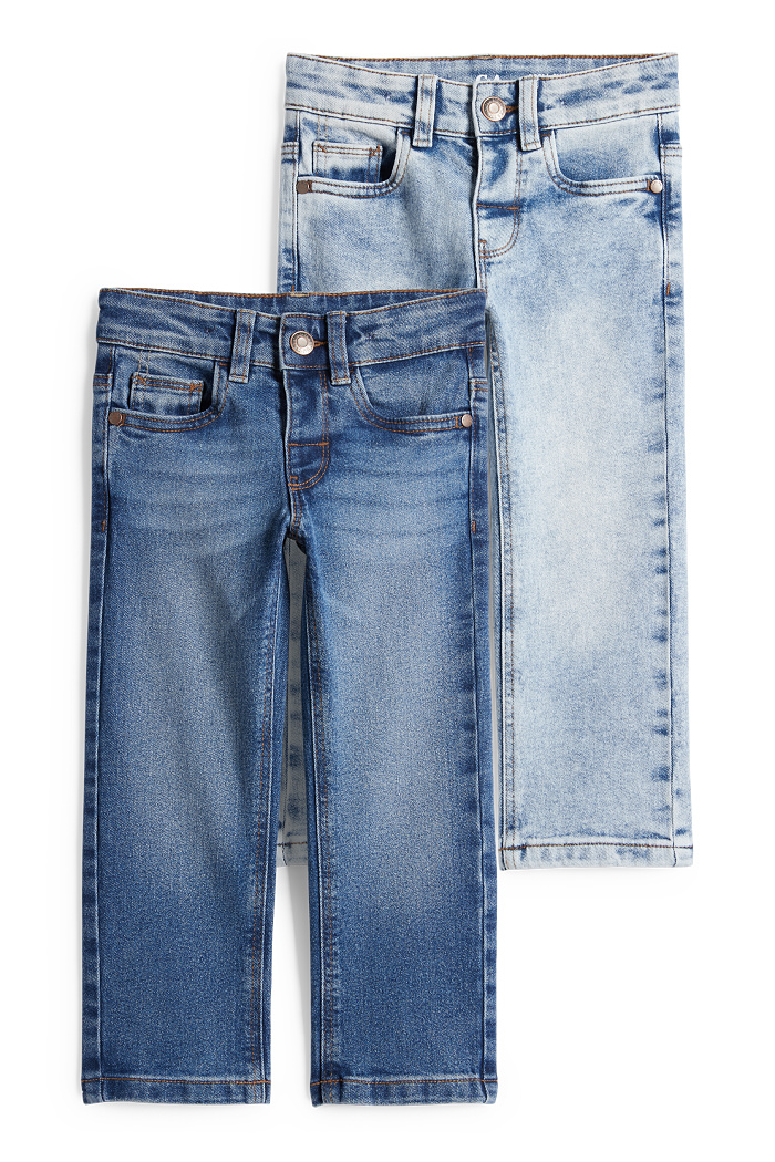 C&A Multipack 2er-Straight Jeans, Blau, Größe: 92