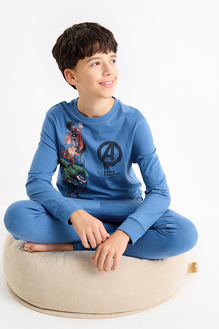 C&A Avengers-Set-Pyjama und 3 Boxershorts-5 teilig, Blau, Größe: 98-104