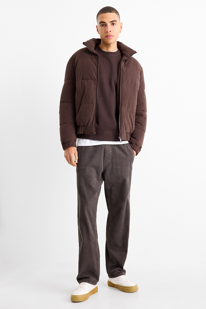 C&A Cordhose-Relaxed Fit, Grau, Größe: S