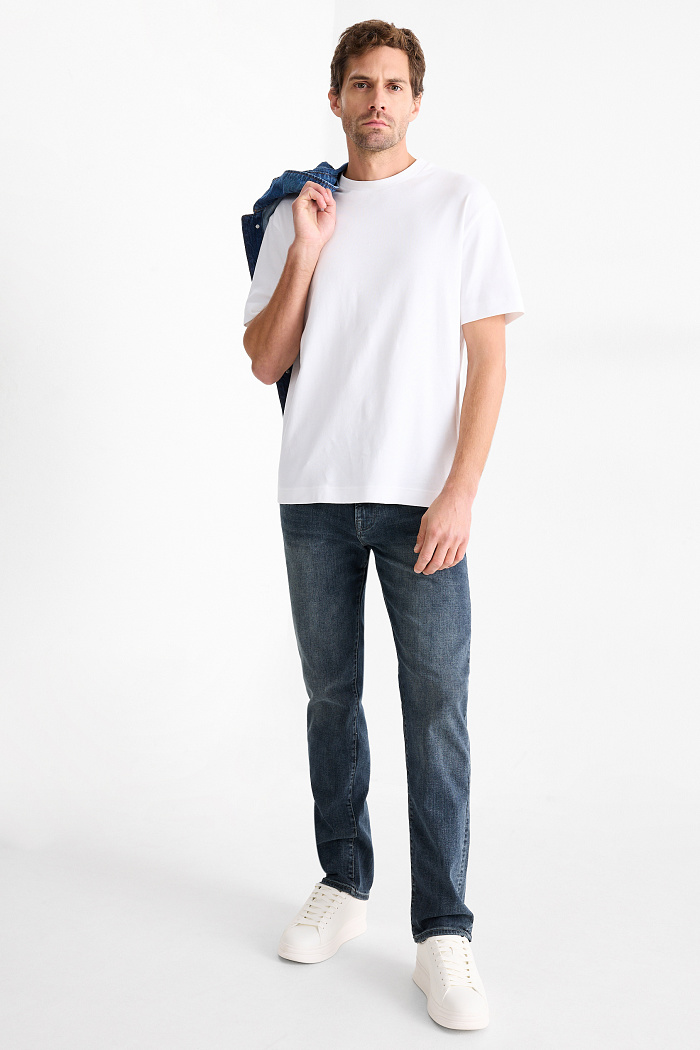 C&A Straight Jeans-LYCRA , Blau, Größe: W38 L32