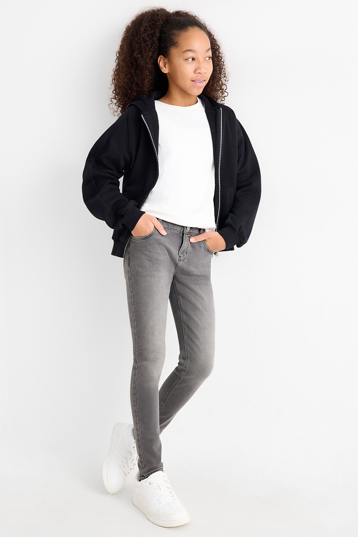 C&A Skinny Jeans-Thermojeans, Grau, Größe: 158