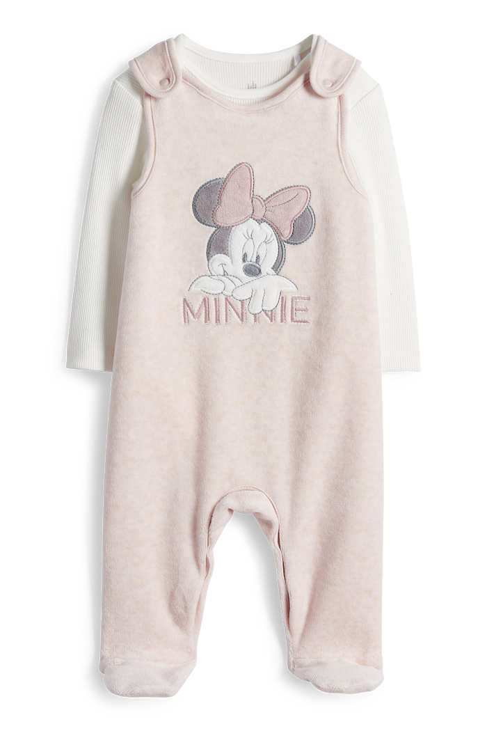 C&A Minnie Maus-Strampler-Set-2 teilig, Rosa, Größe: 80