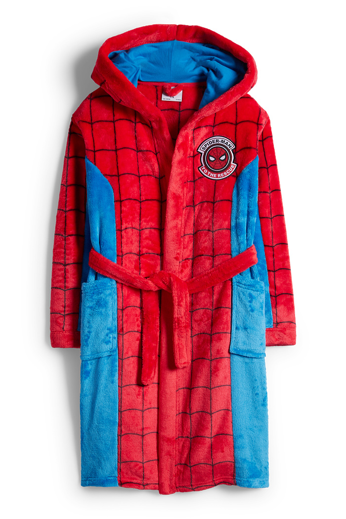 C&A Spider-Man-Bademantel mit Kapuze, Rot, Größe: 122-128
