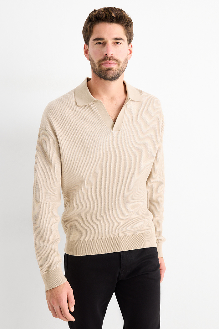 C&A Pullover-gerippt, Beige, Größe: XL